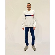 Erkek Bisiklet Yaka Rahat Kalıp 3 Iplik Kalın Garnili Sweatshirt SPR24SW35