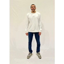 Erkek Bisiklet Yaka Rahat Kalıp 3 Iplik Kalın Orta Brooklyn Nakışlı Sweatshirt SPR24SW34