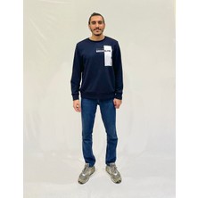 Erkek Bisiklet Yaka Rahat Kalıp 3 Iplik Kalın W.brooklyn Baskılı  Sweatshirt SPR24SW31