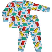 *elmp Dinazor Desen %100 Pamuk Erkek Çocuk Pijama Takımı 1-9 Yaş 2226