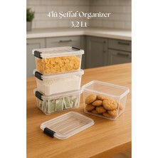 4 Lü Şeffaf Saklama Kutusu & Düzenleme Kutusu 3,2 Lt