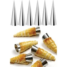 Depa 6 Lı Paslanmaz Çelik Korne Huni Kalıbı Kruvasan Tatlı Pasta Şekillendirici