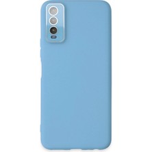 Zengezur Newface Vivo Y11S Kılıf Lansman Glass Kapak - Mavi