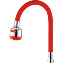 Renkli Spiral Oynar Başlıklı Esnek Mutfak Lavabo Borusu Kırmızı