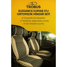 Audi A8 2010 ve Sonrası Uzun Trobus Elegance Ortopedik Araç Koltuk Minderi 5'li Set, Hava Yastığı Uyumlu Bej Koyu Bej