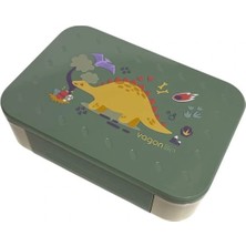 Vagonlife VGN1270 3 Bölmeli Beslenme Yemek Kabı- Lunch Box 900 ml Yeşil Dinazor