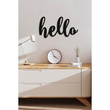 Dekoratif Forex Hello Duvar Dekoru, Duvar Dekorasyon Hello Yazısı Siyah 24CMX44CM