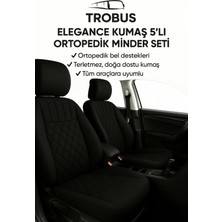 Suzuki Grand Vitara 2015 ve Sonrası Trobus Elegance Ortopedik Araç Koltuk Minderi 5'li Set, Hava Yastığı Uyumlu Siyah