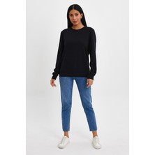 Kadın Bisiklet Yaka Rahat Kalıp 3 Iplik Kalın Sweatshirt SPR24SWK-36