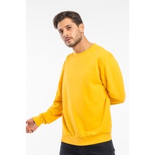 Erkek Bisiklet Yaka Rahat Kalıp 3 Iplik Içi Polarlı Kalın Sweatshirt SPR25SW36