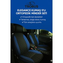 Mercedes x Class 2017 ve Sonrası Trobus Elegance Ortopedik Araç Koltuk Minderi 5'li Set, Hava Yastığı Uyumlu Siyah Mavi
