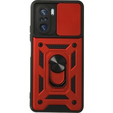 Zengezur Newface Xiaomi Poco F3 Kılıf Pars Lens Yüzüklü Silikon - Kırmızı