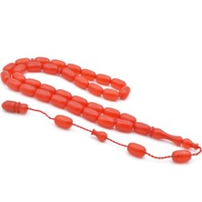 Sistemli Kapsül Kesim Bilek Boy Turuncu Sıkma Kehribar Tesbih 002