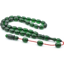 Usta Işi Kapsül Kesim Günlük Boy Yeşil Sıkma Kehribar Tesbih