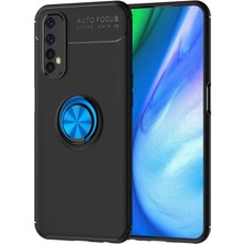 Zengezur Newface Realme 7 Kılıf Range Yüzüklü Silikon - Siyah-Mavi