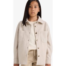 DeFacto Uzun Kollu Çıtçıtlı Gömlek Ceket Kız Çocuk F2271A825AU