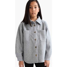 DeFacto Kız Çocuk Uzun Kollu Çıtçıtlı Gömlek Ceket F2271A825AU