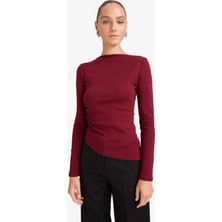 DeFacto Slim Fit Kayık Yaka Ribana Uzun Kollu Tişört G1581AX25AU