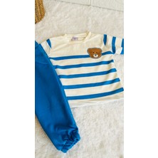 Erkek Bebek ve Çocuk Ayıcık Baskılı Pamuklu Alt ve Üst Takım