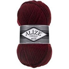 Alize Süperlana Maxi Bordo Renkli Kalın El Örgü İpi 149 gr Yün Malzeme
