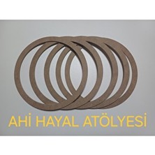 Ahi Hayal Atölyesi Ham MDF Vidasız 15CM Çapında 1 Adet Makrome Örgü Çemberi ve Düş Kapanı