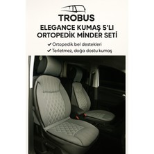 Opel Adam 2013 ve Sonrası Trobus Elegance Ortopedik Araç Koltuk Minderi 5'li Set, Hava Yastığı Uyumlu Gri