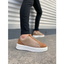 Alba Bağcıksız Süet Taba Erkek Günlük Sneaker Ayakkabı