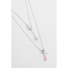 Kalsedon Işığı 18 Ayar Beyaz Altın Kaplama 42 cm Gümüş Kolye