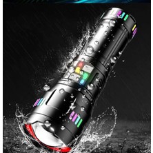 Pro F-3002 Alüminyum Tg LED Gece Şeritli Type-C Şarjlı El Feneri