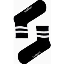 Carnaval Socks siyah renkli Çift beyaz Şeritli Desenli Renkli Spor Çorap