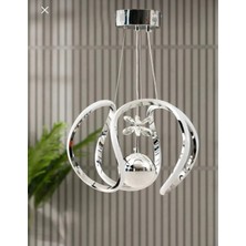 Modern Sarkıt Larne G Krom3 Mika Kelebek LED Mika Ledli Avize Hol Antre , ,