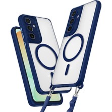 Zengezur Newface Samsung Galaxy S25 Plus Kılıf Enka Magsafe Silikon Kılıf - Lacivert