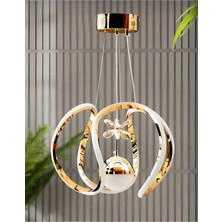 Lory Tek Toplu  Ledli Gold 3 Renk Ledli - Salon-Oturma Odası- Hol - LED Avize Aydınlatma