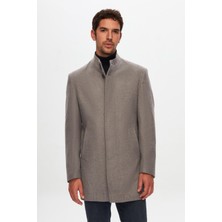 Ds Damat Regular Fit Gri Hakim Yaka Kaşe Kaban 5HF08ORT10002