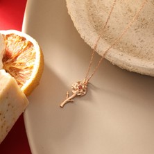 925 Ayar Gümüş Karanfil Çiçeği Ocak Ayı Doğum Taşı Kolyesi