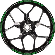 Bajaj Pulsar NS200 Baskılı Jant Dışı Şerit Motosiklet Sticker Etiket Modeli Yeşil