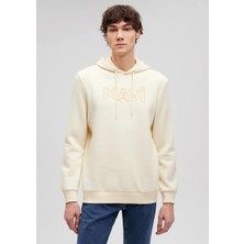 Mavi Mavi Logo Baskılı Kapüşonlu Bej Sweatshirt 0610941-70055