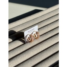 Eternal Sunshine Xuping Çelik Amore Rose Gold Taşlı Altın Renk Kadın Halka Küpe Işıltılı Modern Eternal Sunhine