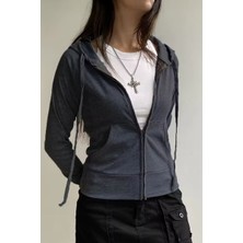 Füme 3 Iplik Şardonsuz Y2K Hırka