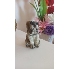 Vintage Polyester Buldog Köpek Biblo & 12 cm