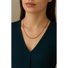 Eternal Sunshine Xuping Çelik Kolye Linea Rose Kadın Zincir Kolye Rose Gold Altın Renk Minimal Kare Form Tasarım Takı