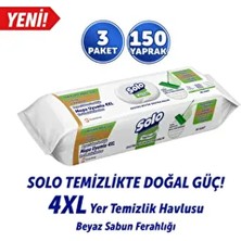 Temizlikte Doğal Güç Beyaz Sabun Ferahlığı Mopa Uyumlu Yüzey Temizlik Havlusu 3'lü 150 Yaprak
