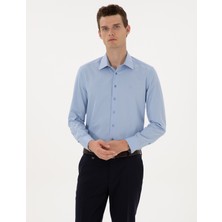 Pierre Cardin Erkek Mavi Slim Fit Uzun Kollu Gömlek 50312330-VR036