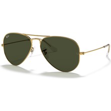 Ray-Ban Rayban 0RB3025 L0205 58 Unisex Güneş Gözlüğü Altın Metal Çerçeve Yeşil Cam UV Koruma