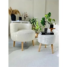 Mobilya Çay Set Ikili Koltuk Berjer ve Puf Takımı (Salon, Balkon, Ofis) (2) Li Takım