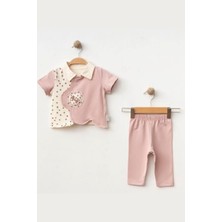 Puantiyeli Kız Bebe Takım - Gül Kurusu