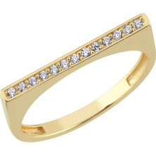 Altın Köşeli Sırataşlı Yüzük