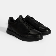 Desa Erkek Siyah Bağcıklı Deri Sneaker