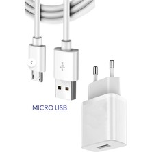 Micro USB Girişli Tüm Akıllı Cihazlara Uyumlu Data Aktarım Kablosu ve Adaptör Hızlı Şarj Cihazı