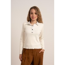 Loco Loco Polo Yaka Kız Badi - Ekru